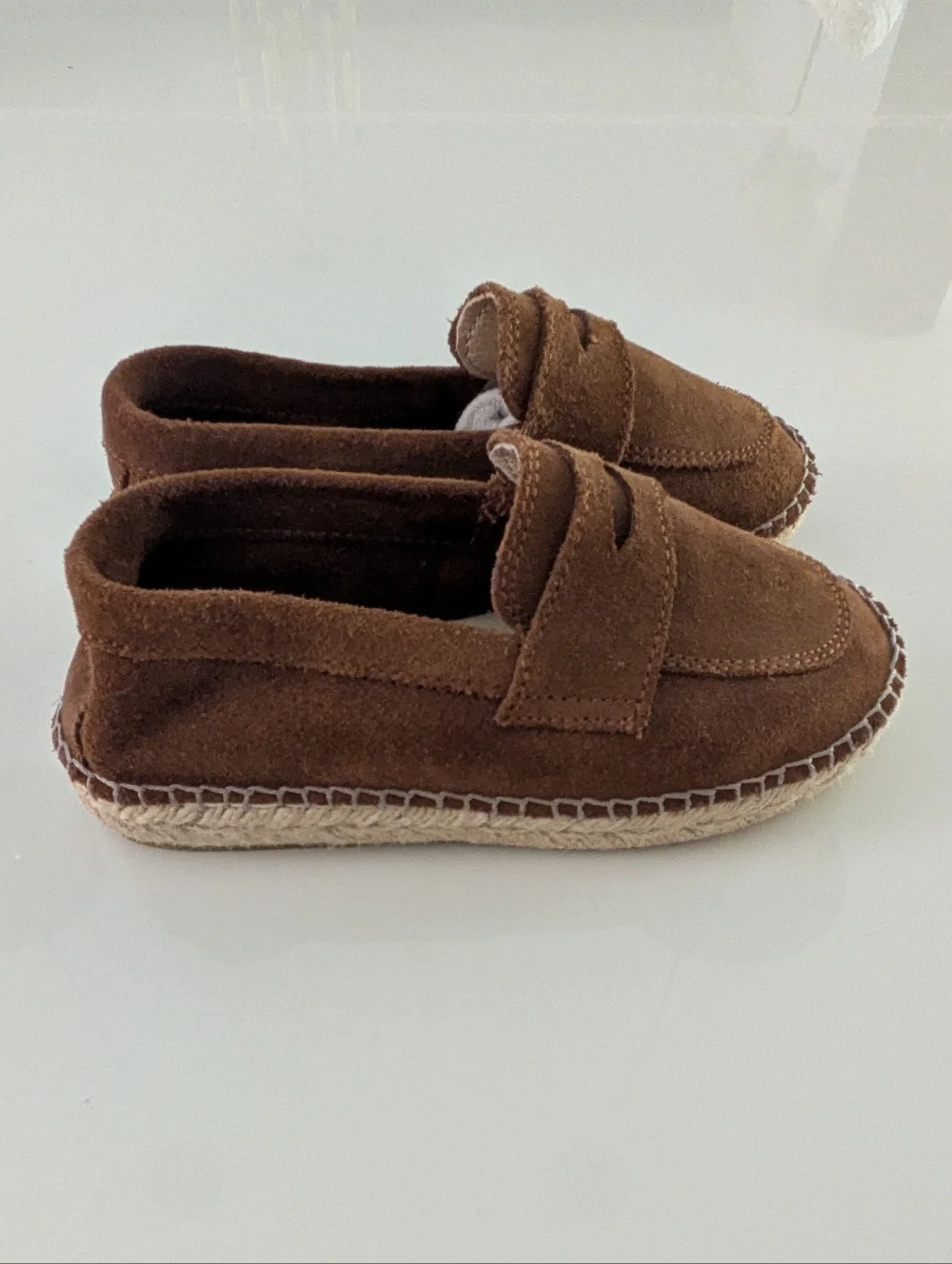 Suede Leather Espadrilles Loafers Kids Size 12